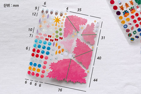 Christmas Tree DIY Seal Sticker [2types] | Deco Sticker