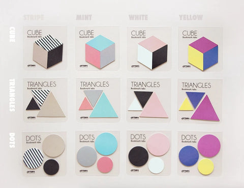 Index Sticky Notes [Triangles, Dot, Cube] | Bookmark Tabs