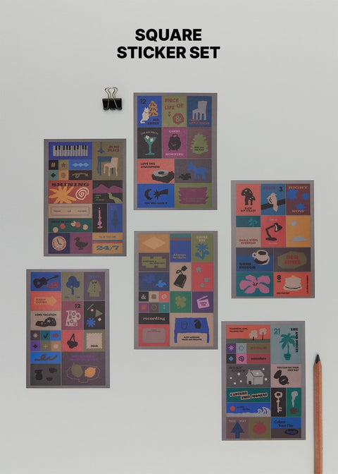 LIFE&PIECES Square Sticker Set | 6sheets