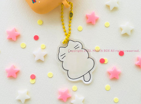 Flat Cat Acrylic Diary Charm | Kitty Key Rings