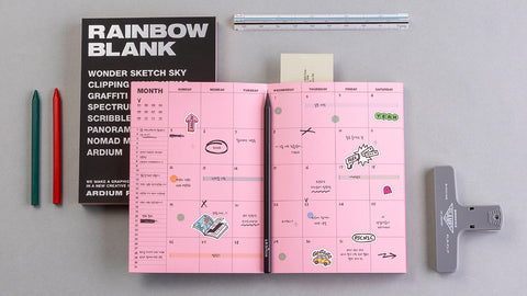 Rainbow Blank Monthly Planner