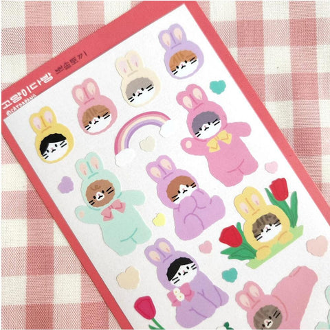 Rabbit Cat Seal Sticker v.1 | Kitty Deco Sticker