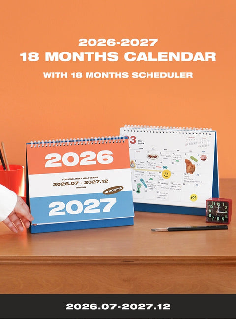 2026-2027 Desk Calendar + Undated Scheduler (2026.7 - 2027.12)