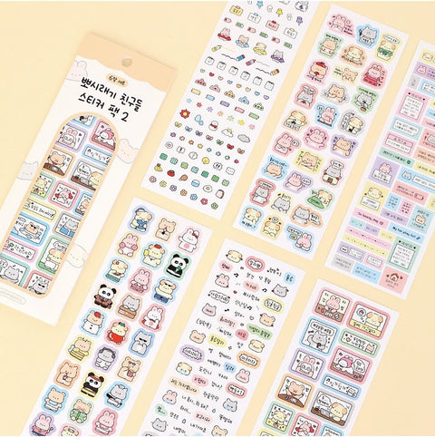 Cute Animal Friends Sticker Pack | 6sheets