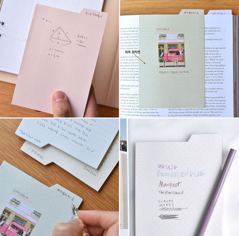 Index Sticky Notes [12types] Blank, Line, Grid Sticky Memo