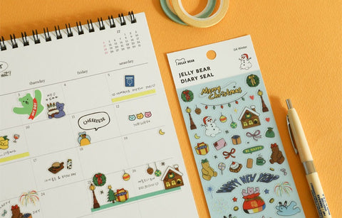 Jelly Bear Diary Seal Sticker 01-04 | Season