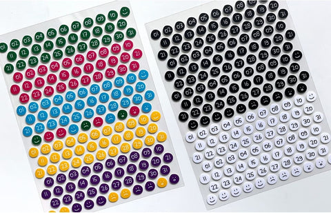 Circle Day Seal Sticker [2types] | Deco Sticker | Date