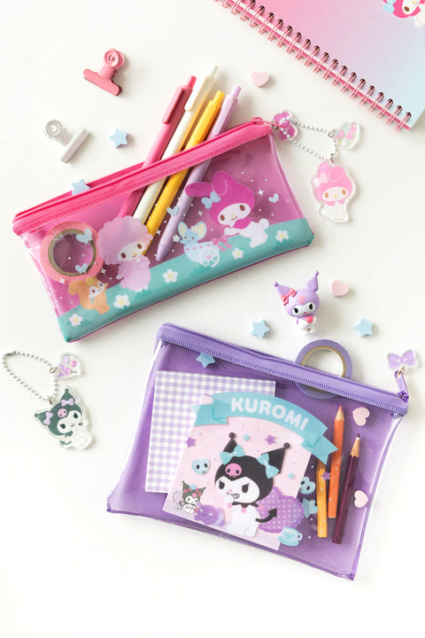Sanrio PVC Clear Pouch 3PCS Set [ Kuromi | Kerokerokeroppi ]