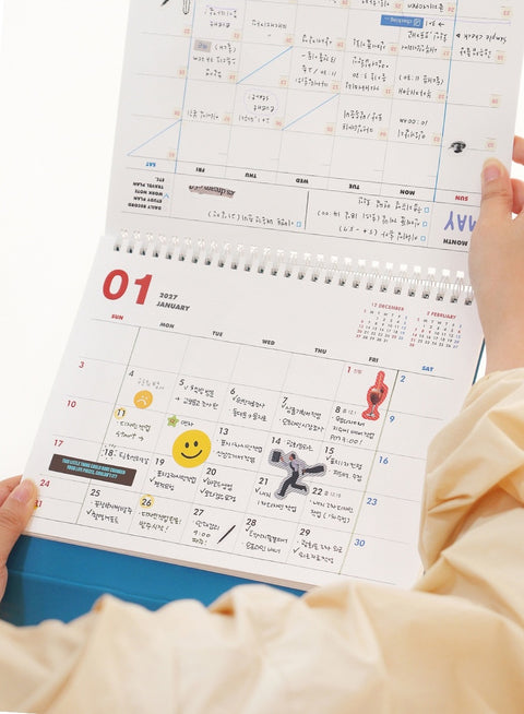 2026-2027 Desk Calendar + Undated Scheduler (2026.7 - 2027.12)