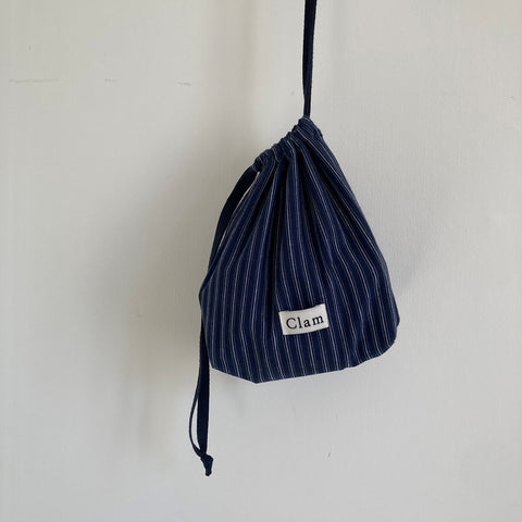 Clam String Pouch [Navy Stripe] | Daily Pouch