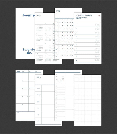 2026 Twenty, Twenty Six Weekly Planner _ mini [5colors] | Weekly Diary