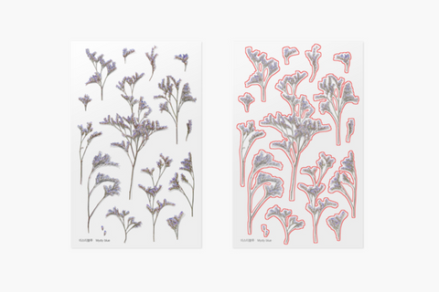 Pressed Flower Sticker [Misty Blue] | Printed Dried Flower Sticker