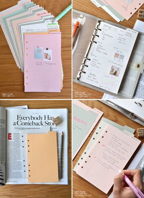 A6 Planner Inserts [5types] | Grid, Line Inserts, Diary Inserts, Refill