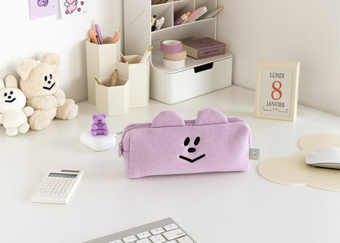 Momossi Bear Cushion Pencil Pouch [3colors]