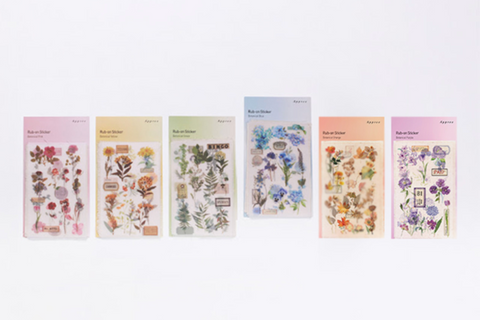 Rub-on Flower Sticker [Botanical Blue] | Printed Dried Flower Sticker