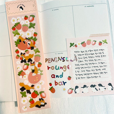 Deco Seal Sticker [Fox & Strawberry]
