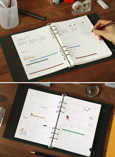 Attitude 6Ring Binder A5 & Planner Set [10colors]