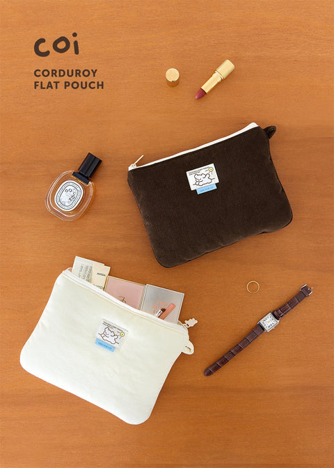 Coi Corduroy Flat Pouch [2colors] | Daily Pouch