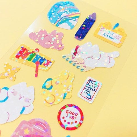 Twinkle Deco Sticker [School Kitty]