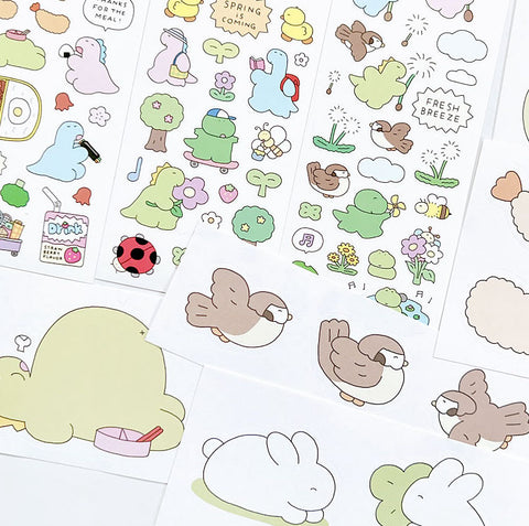 Spring Dinosaur Stickers Pack | 11sheets