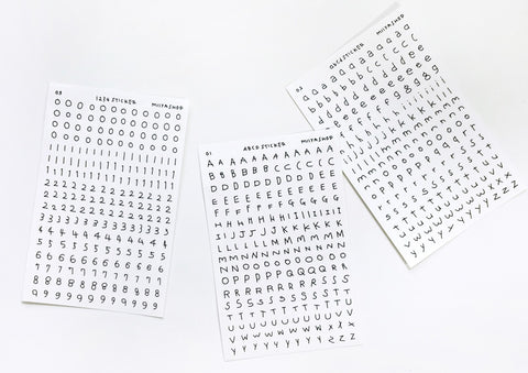 Uncut Thin Handwritten Alphabet Sticker | 9sheets