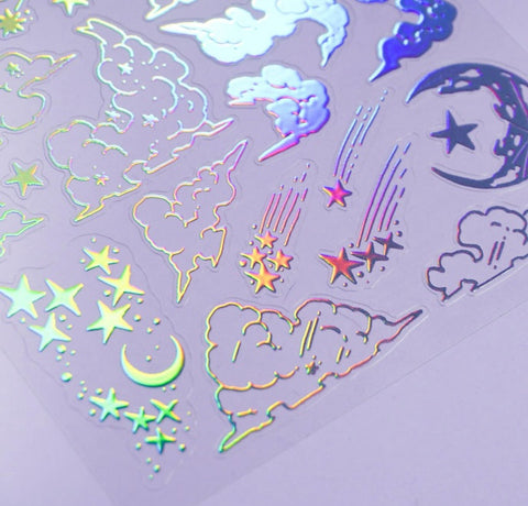 Cloud Glitter Seal Sticker