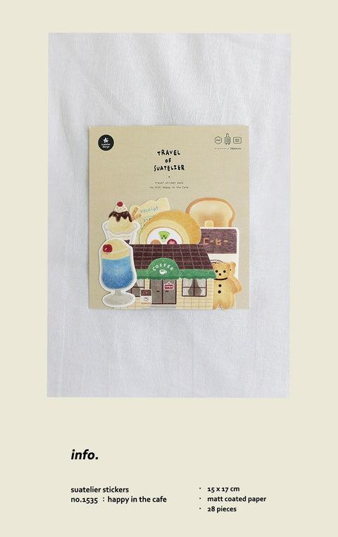 Planner Seal Stickers [1535 happy in the cafe]