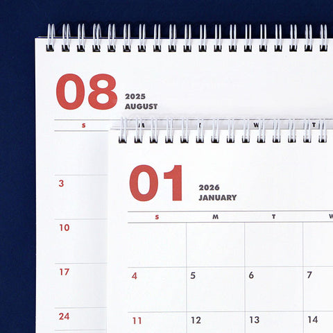 2025-2026 Desk Calendar + Undated Scheduler [2025.7 - 2026.12]