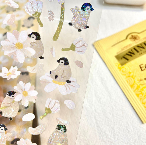 Seal Sticker [Adelie Penguin & Daisy]