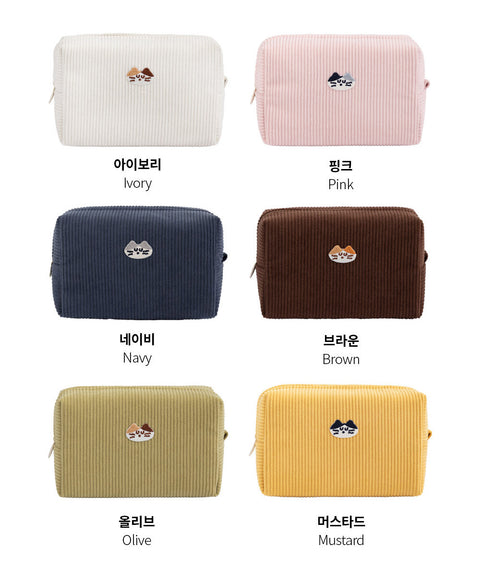 Brunch Brother Mogry Corduroy Makeup Pouch [6colors]