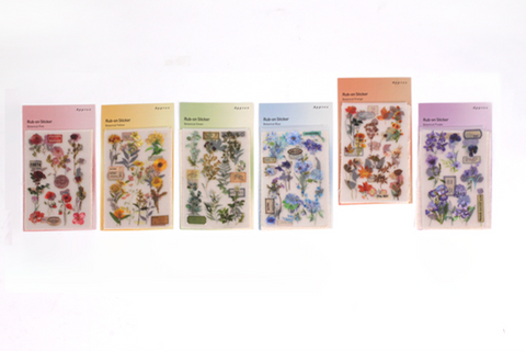 Rub-on Flower Sticker [Botanical Orange] | Printed Dried Flower Sticker