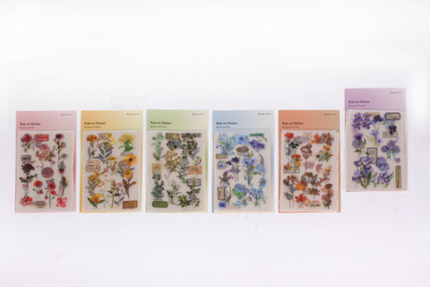 Rub-on Flower Sticker [Botanical Purple] | Printed Dried Flower Sticker