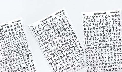 Uncut Sticker [Chubby Handwriting Lined Alphabet] | Deco Sticker