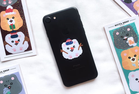 Big Kitty Hologram Seal Sticker [10types] | Cat Deco Sticker