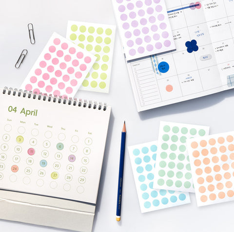 Transparent Basic Circle Sticker Pack | 6sheets