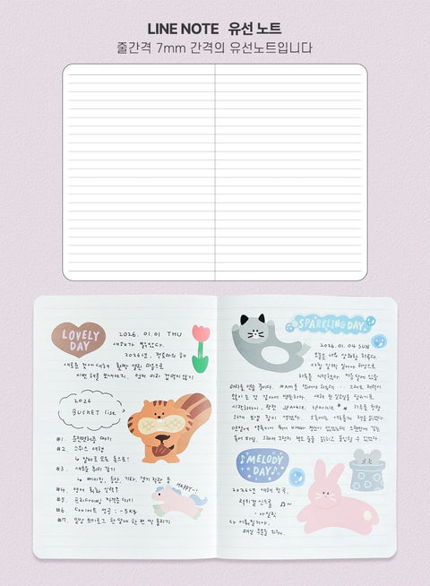 My Color My Day Notebook Line | Blank | Grid [6colors]