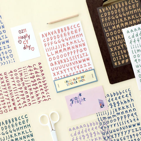 Calligraphy Alphabet Sticker Pack | 10sheets