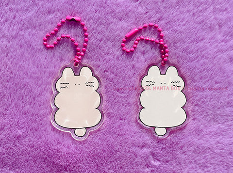 Flat Rabbit Acrylic Diary Charm | Bunny Key Rings