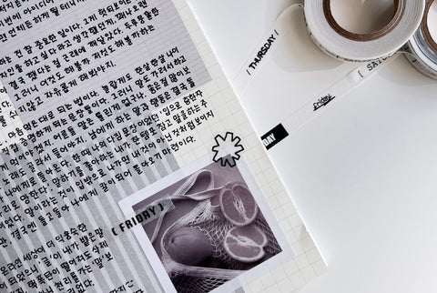 What Day of the Week _ Black English Masking Tape [2types]