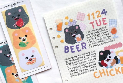 Big Kitty Hologram Seal Sticker [10types] | Cat Deco Sticker