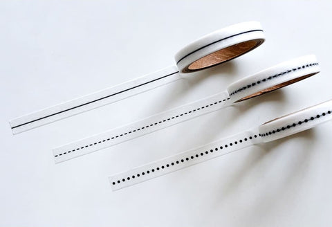 Black Line Masking Tape [3typs]