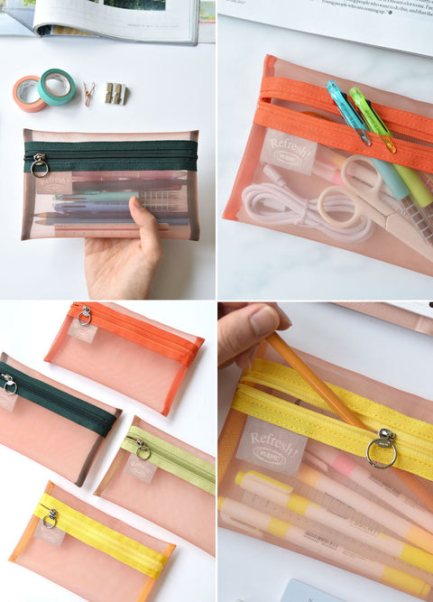 Refresh Pencil Pocket Pouch [4colors] | Ultra-lightweight Mesh Pencil Case