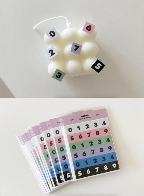 Square Number Sticker Pack