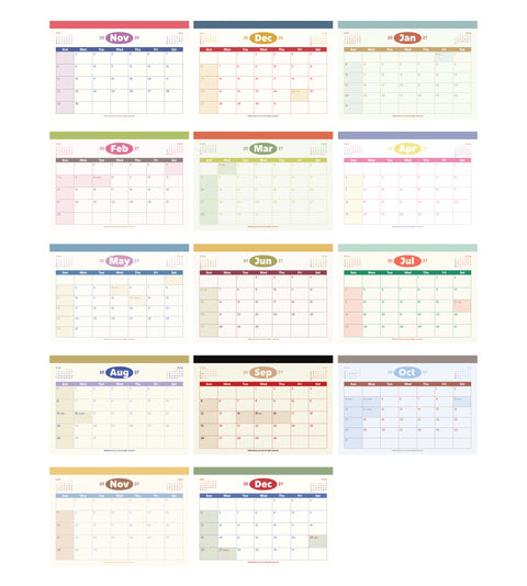 2027 Vintage A5 Desk Calendar