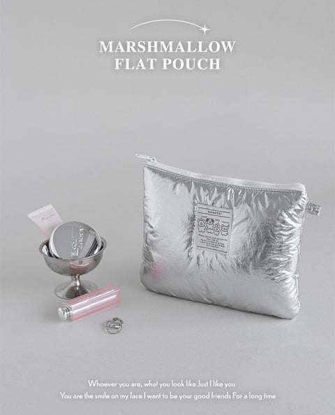 momossi Marshmallow Flat Pouch [Silver]