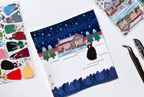 Winter Hanbok Seal Sticker | Deco Sticker