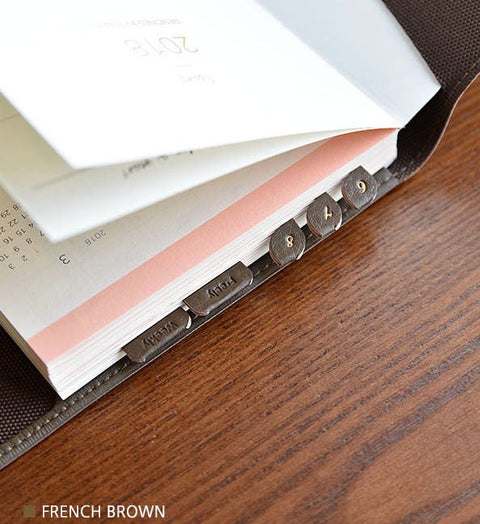 Leaf Leather Index Tab Sticker ver.4 [6colors] | Leather Texture