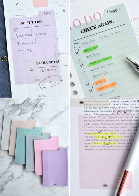 Moist Index Sticky Notes L [18types] | Tracing Adhesive Paper