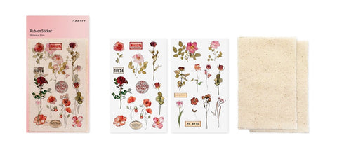 Rub-on Flower Sticker [Botanical Pink] | Printed Dried Flower Sticker