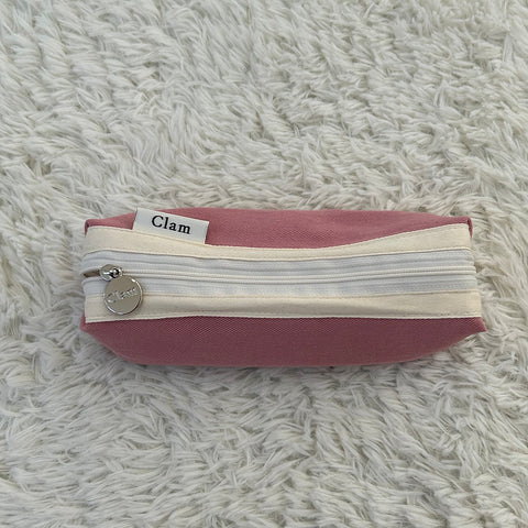 Clam Round Pencil Case [Dry pink] | Pen Pouch